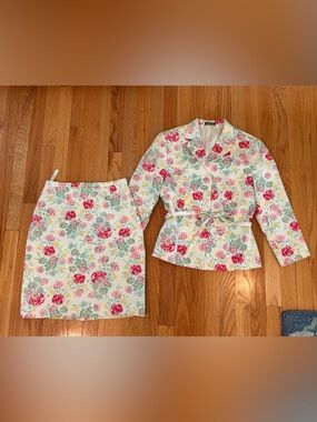 Laura Ashley White Floral suit.